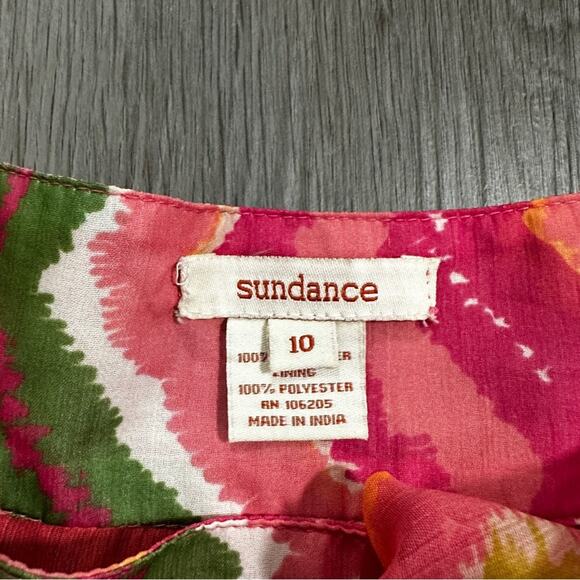 Sundance Pink, Green, Orange Zig Zag Chevron Print Flowy Maxi Skirt Size 10 - Picture 6 of 12